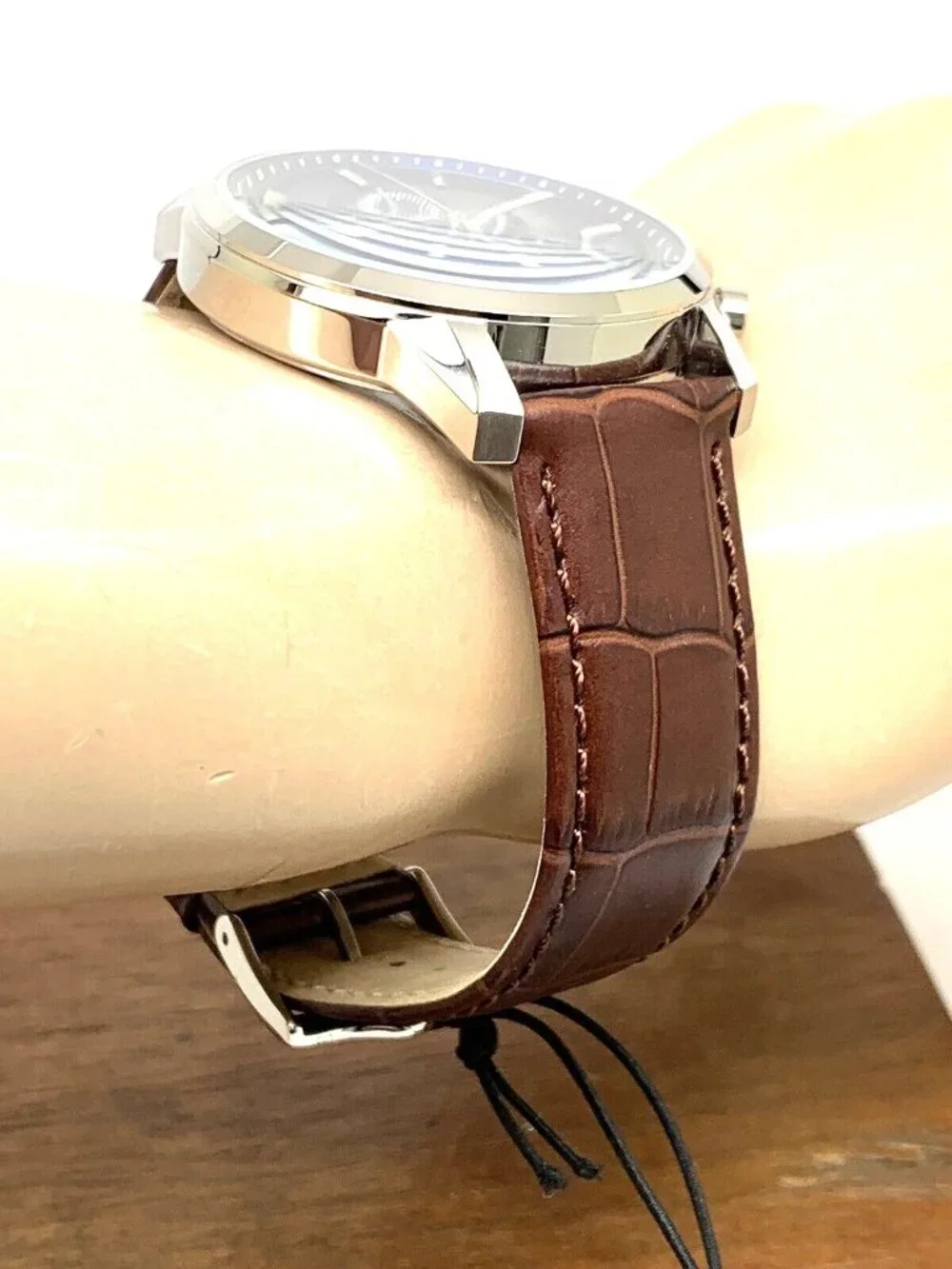 Bulova Men's Watch 96B402 Chronograph Quartz Blue Dial Brown Leather Strap 41mm